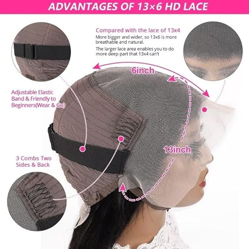 Miminis 24 Inch Deep Wave Lace Front Wigs Human Hair 200% Density HD Transparent Deep Curly Frontal Wigs Human Hair Pre Plucked with Baby Hair