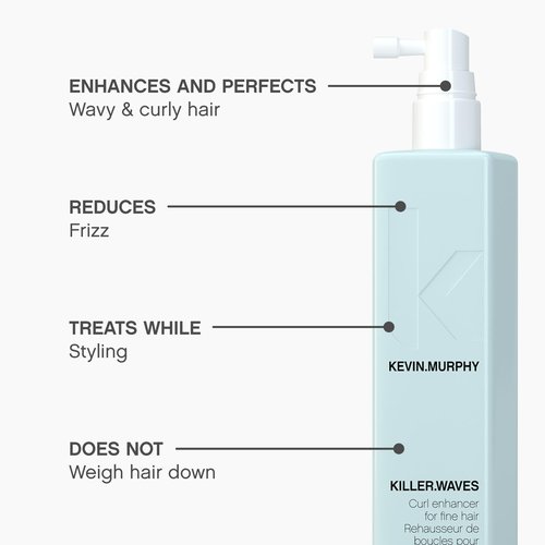 KEVIN.MURPHY KILLER.WAVES - Wave Enhancer for Fine Hair - For Wavy & Curly Hair - Weightless Curl Enhancer - Frizz Reduction - Daily Hair Care - 150 mL / 5.1 fl oz