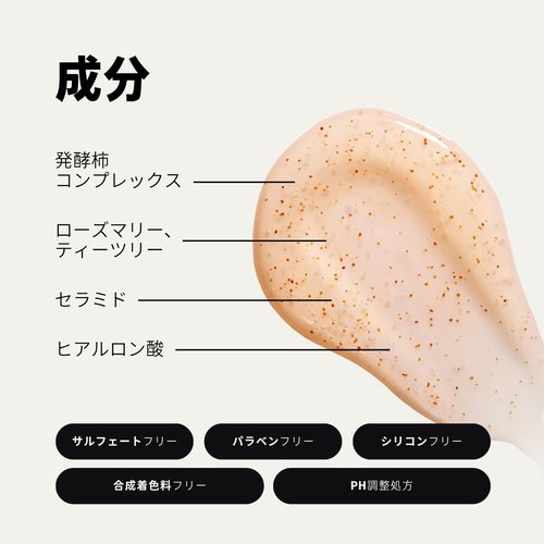 Rememberin Persimmon Body Wash for Odor Control – Korean Persimmon Extract, Natural Deodorizing Cleanser, Sulfate-Free & Gentle, pH Balanced for Sensitive Skin, 24-Hour Freshness (17.63 oz / 500g)