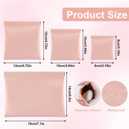 ZooviHyvi 4 PCS Small Makeup Bag for Purse, Mini Portable Pocket Cosmetic Bag, Travel Pouches for Women, Lipstick Pouch for Purse, Mini Makeup Organizer for Coins Cards Jewelry(pink)