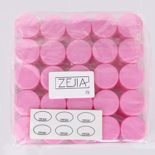 ZEJIA 5 Gram Sample Containers with Lids, Mini Makeup Containers, Empty Plastic Travel Cosmetic Containers with Labels(200 Count, Pink Lid)
