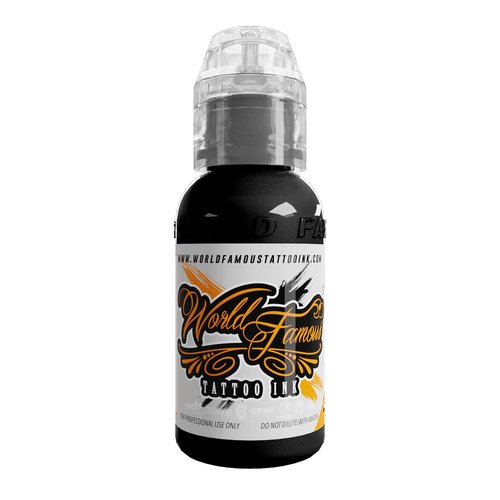 World Famous Tattoo Ink - Pitch Black Tattoo Ink - Professional Tattoo Ink & Tattoo Supplies - Skin-Safe Permanent Tattooing in Bold, Black Shade - Vegan & Non-Toxic (4 oz)