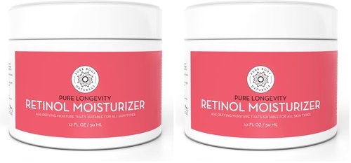 Pure Body Naturals Retinol Moisturizer, 1.7 Ounces - Moisturizing Retinol Cream for Face, Age Defying Eye Cream for Wrinkles and Lines with Hyaluronic Acid, Shea Butter, and Jojoba Oil (Pack of 2)