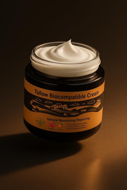 Wholly Kaw Grass-Fed Tallow Cream Unscented Non Greasy Odor Free Suitable for Sensitive Skin Non Nano Zinc Oxide for protection Fragrance Free Preservative Free For Dry Skin Glass jar 3.52oz