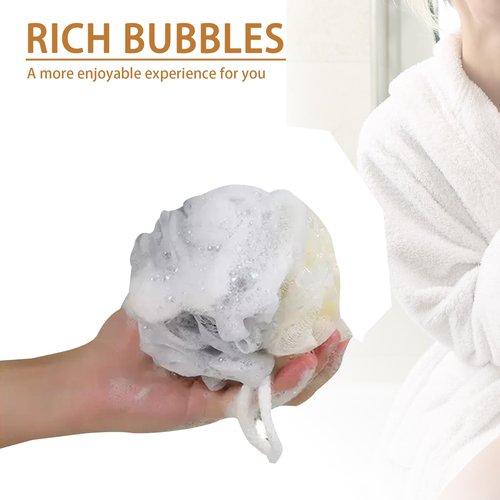BEAGERUO 20 Pack Travel Loofah Individually Wrapped, Small Loofah Shower Puff, 30g Mini Bath Sponge Pouf Ball Body Sponges for Shower, Multicolor