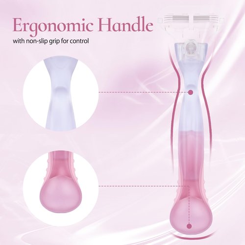 WANYISHUN 2 Pack Replacement Razor Handle Compatible with Venus only (2 Pink)