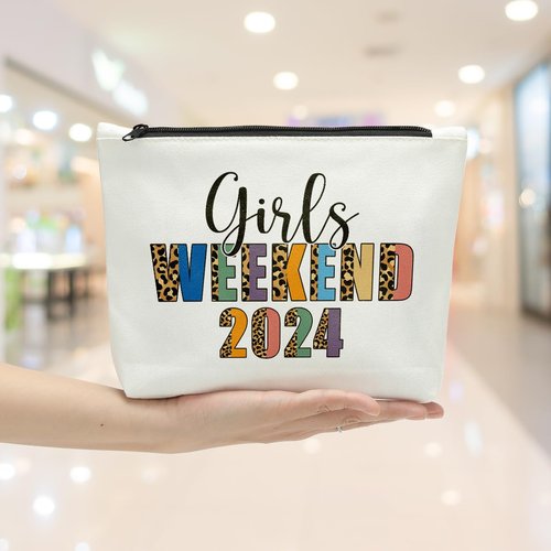 Sldpngo Funny Girls Weekend Gifts 2024 Travel Makeup Bag Girls Trip Gifts Favors Weekend Make Up Bag Travel Gifts for Women Her Girls Travel Cosmetic Bag for Travel Weekend Holiday Trip Vacation