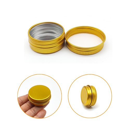 Wopanxye 30 pack 5ml Lip Balm Tin Cans, 5g Mini Aluminum Makeup Sample Containers with Screw Lid, Empty Metal Tins Pot Storage Travel Jars for Cosmetic Cream Candle Tea, 5 Gram Small Tins, Gold Color