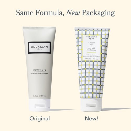 Beekman 1802 Pure Goat Milk Hand Cream, Fresh Air - Scented - 3.4 oz - Moisturizing Lotion for Dry Skin - Anti-Aging Hydration - Good for Sensitive Skin - Cruelty Free - Packaging May Vary