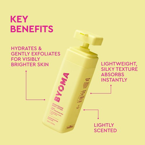 BYOMA Brightening Body Wash & Lotion Bundle – For Dull, Dehydrated Skin – Niacinamide & Azelaic Acid to Brighten, Even Tone & Support Skin Barrier – 13.52 fl oz +16.9 fl oz