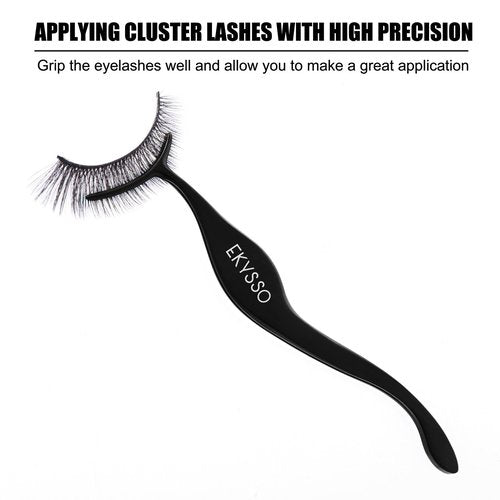 EKYSSO Lash Applicator Tools Set, 3-IN-1 Lash Cluster Tweezers for DIY Individual Eyelash Clusters Tools with Case, Comfort Grip for Precise DIY Eyelash Extension