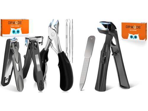 Toenail Clippers for Seniors Thick Toenails, Angled Head Large Toe Nail Clippers for Men Thick Ingrown Nails with Wide Opening, 360 Degree Rotary Anti-Splash Finger Nail Clippers Adult with Catcher