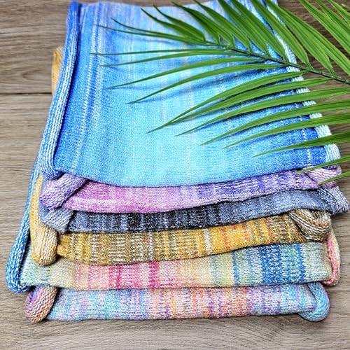 2PCS Handmade Wide Tube headwrap Headband for dreadlocks, braids or regular hair Knitted headband for Men and Women Hiking Gaiter Hair Wrap Headbands for Dreads (Purple Blue)