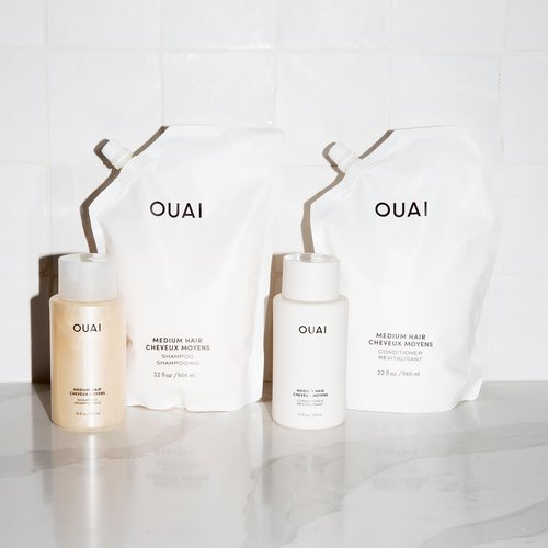 OUAI Medium Shampoo - Hydrating Shampoo with Coconut Oil, Babassu, Kumquat Extract and Keratin - Strengthens, Nourishes and Adds Shine - Paraben, Phthalate and Sulfate Free Hair Care Products (10 Oz)