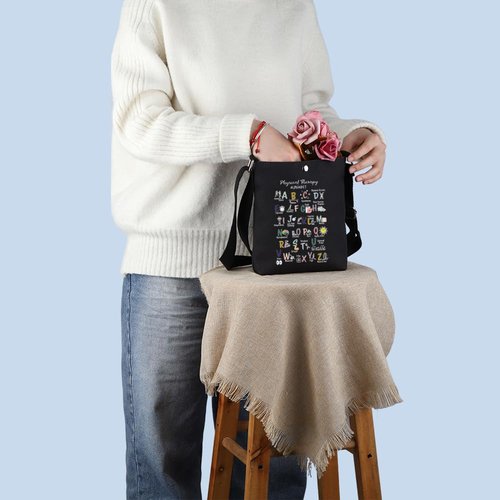 MNIGIU Physical Therapy Tote Bag PT Handbag P-T Appreciation Gift PTA Gift PT G-ift Occupational Therapist Graduation g-ift (PTBlack)