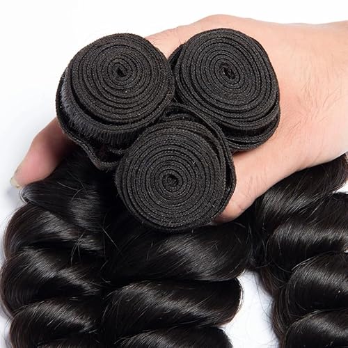 26 28 30 Inch Loose Wave Bundles Unprocessed Brazilian Virgin Remy Hair Extensions Natural Color Loose Wave Bundles Human Hair Weave