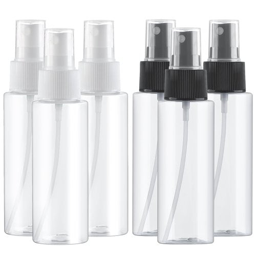 Travel Spray Bottles, 2.7oz/80ml Refillable Clear Plastic Spray Bottle BPA-Free Mini Containers, Small Fine Mist Empty Travel Bottle for Perfume, Water, Cleaner, Alcohol and Skincare Water(6 Pack)