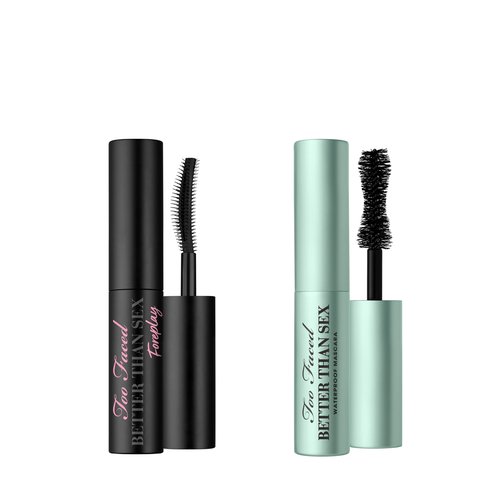 Too Faced Better Than Sex Waterproof Mascara & Foreplay Primer Travel Duo | Includes Better Than Sex Waterpoof Mascara For Lasting Volume, 0.17 Fl Oz + Foreplay Primer For Conditioning, 0.13 Fl Oz