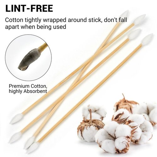 6" Gun Cleaning Swabs Double Ended, Pointed Tipped on Bamboo Sticks - Highly Absorbent, Lint Free Gun Cleaning Supplies Swabs, 400PCS in Storage Box