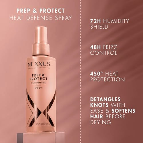 Nexxus Heat Defense Spray Prep & Protect for 450 degree heat protection, with StyleProtect Technology 6 oz