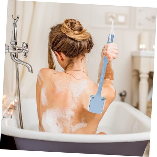 Beatifufu 1Pc Long Handle Bath Brush for Back Cleaning Body Massage Scrubber Shower Brush Soft Bathing Accessory for Exfoliation Care for Shower Use