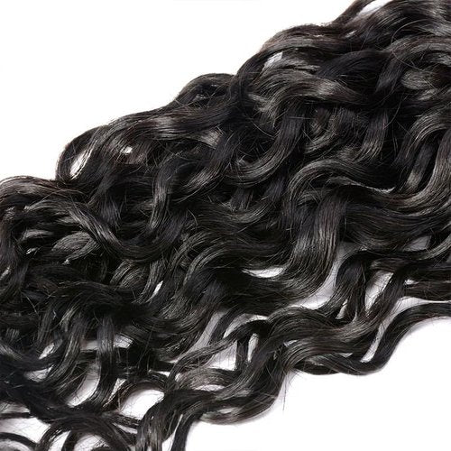Water Wave Bundles Human Hair Wet And Wavy Human Hair Bundles Double Weft Natural Black Color 12 14 16 Inch Brazilian Virgin Remy Hair Extensions For Women 300G