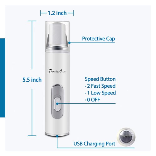 DenniesCare Electric Nail Buffer Drill and Polisher - Rechargeable Manicure Pedicure Tool for Naturally Beautiful Nails