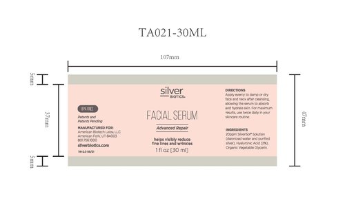 Silver Biotics Anti-aging Colloidal Nano-Silver Facial Serum Gel | Great For Blemishes, Scars & More All Natural Face Care | 20 PPM Silversol + 2% Hyaluronic Acid | 1 fl oz