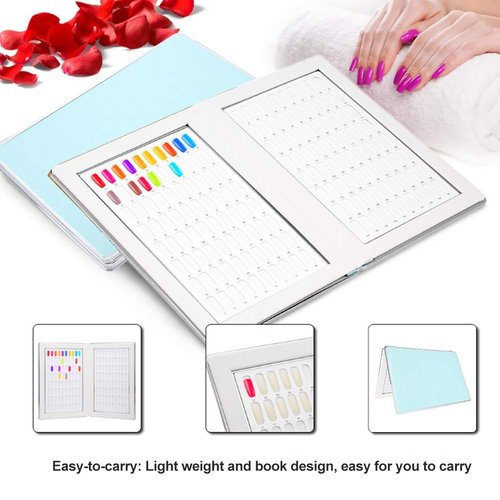 Tomotato Nail Gel Color Card, High Capacity 160 Slots Nail Polish Display Chart Book, Reusable Nail Art Showing Shelf for Manicurists or DIY Enthusiasts
