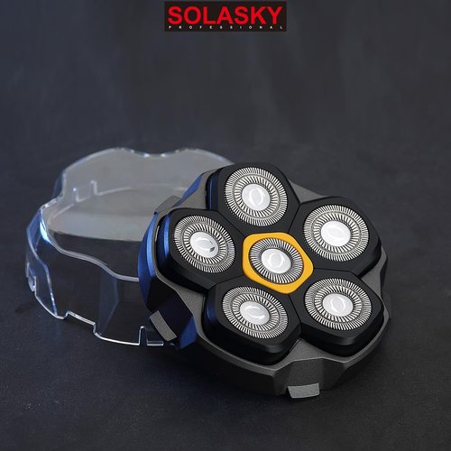 2 Pcs 6 Blade Magnetic Replacement Shaving Head, Washable Shaver Blade Heads Replacement for Head Shaver Razor for Men