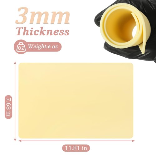 15Pcs Tattoo Practice Skin 3mm 7.68x11.61" Fake Skin Blank Double Sides Fake Tattoo Skin for Beginners and Experienced Artists