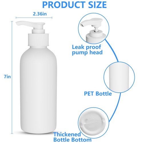 DTDNZKN 2 Pack 10 Oz (300ml) Pump Bottles Dispenser for Massage Oil, Liquid Soap with Labels