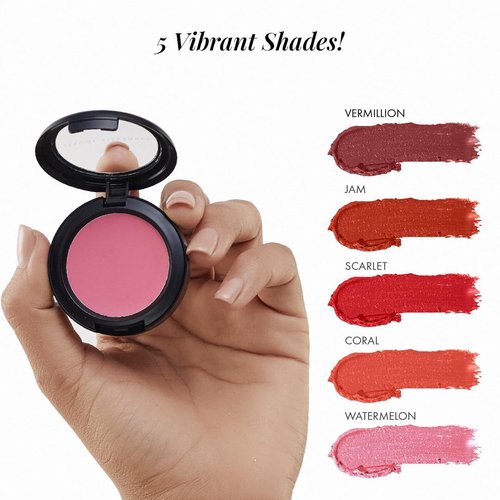 Jerome Alexander Blush ‘n’ Kiss Cream Blush for Cheeks & Lips | Creamy, Lightweight, Buildable Coverage | Balm Face Makeup | Tint Vermillion