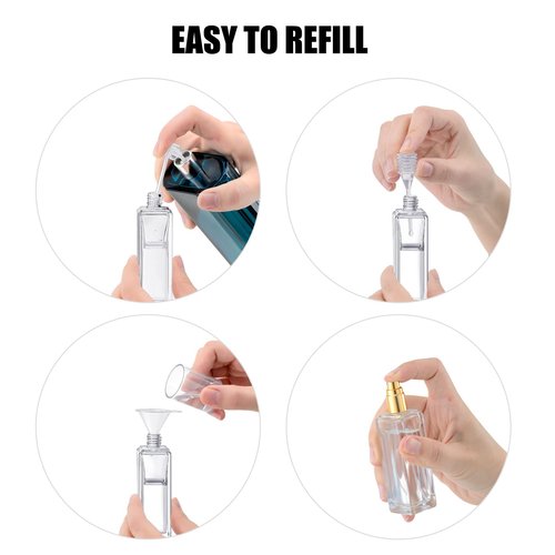 IRON BILL 30 ml Glass Spray Bottle, 1 oz Perfume Bottles Empty, Glass Atomizer, Small Travel Atomizer Bottle Refillable (6 PCS, Gold)