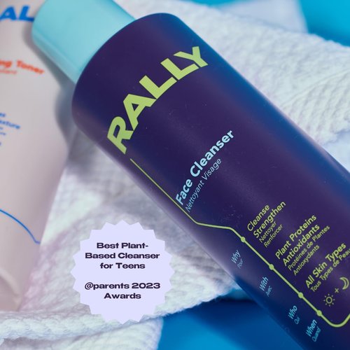 RALLY Plant-Based Gel Foaming Face Cleanser | Clean + Hydrating Formula | Gentle Daily Cleanse + Antioxidants | Derm Approved for Tweens, Teens + Athletes, 6 OZ