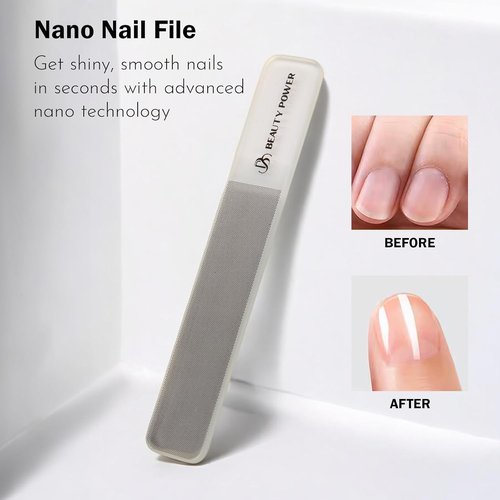 Beauty Power 9 in 1 Professional Manicure Pedicure Set - Stainless Steel Nail Clippers, Nano File, Cuticle Nipper, Scissors, Tweezers, Travel PU Leather Case for Men & Women - Gift Ready (Brown)