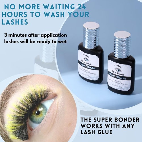All In Beauty Eyelash Extension Kit | Eyelash Extension Glue, Extra Strong Glue and Eyelash Super Bonder Bundle for Longer Retention of lash Extensions. Professional Tool Kit for False Lashes