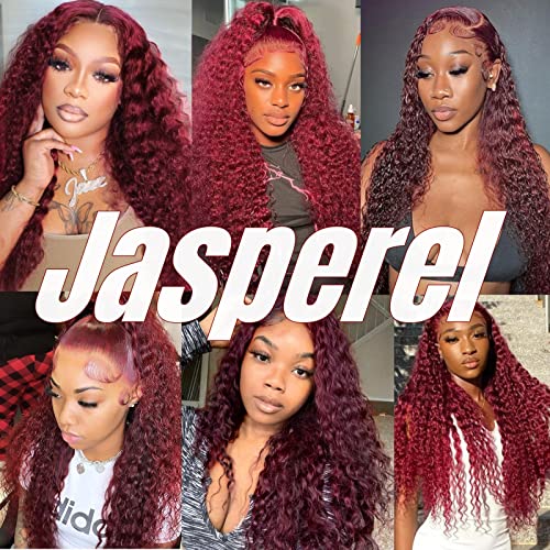 Burgundy Deep Wave Lace Front Wigs Human Hair 99J 13x4 Hd Lace Frontal Wigs Human Hair for Black Women Wine Red Colored (99j Deep 13x4 lace frontal wigs, 30 Inch)