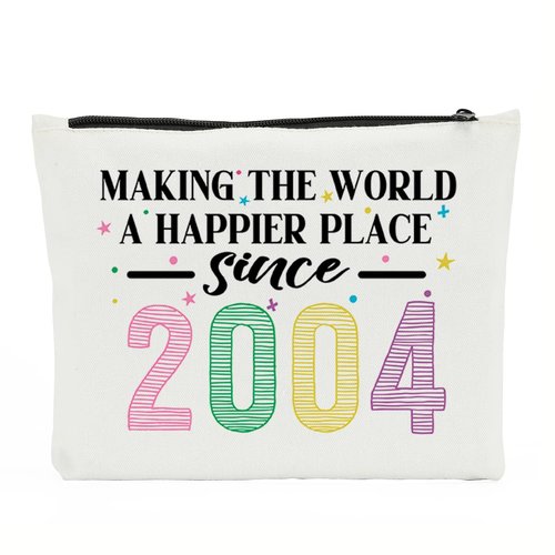 NBIAN 21th Birthday Gifts for gril, Funny 21 Year Old Makeup Bag, Thank You for Being Awesome Makeup Bags for gril, Her, Sister, Daughter, Niece, Making The World a Better Place Since 2004