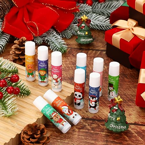 Dunzy 100 Pack Hello Fall Thanksgiving Party Gifts Bulk Lip Balms Favors Employee Appreciation Gifts Thank You Gifts Team Inspirational Gifts for Women Men Coworkers Satff Teachers(Santa)
