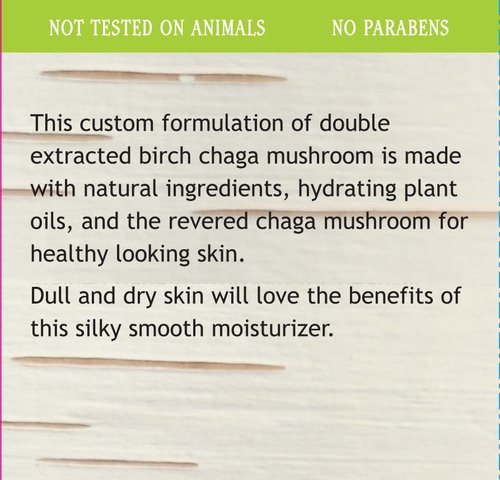 Maine Chaga Face & Body Cream | 4 oz Value Size | Made with Wild Harvested USA & Canadian Grown Chaga | Natural Ingredients | Lightweight Lotion for the Face Yet Moisturizing for the Whole Body