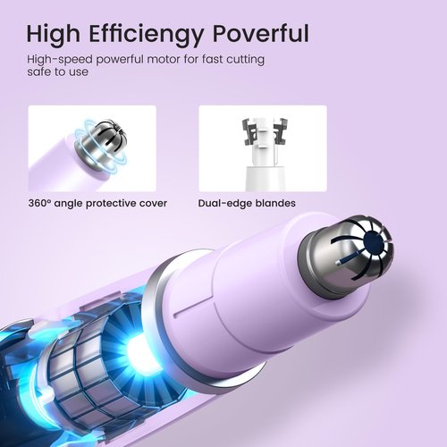 Yinowt Ear and Nose Hair Trimmer for Women, 2025 Professional Painless 2 in 1 USB Rechargeable Eyebrow & Facial Hair Trimmer, Precision Tool with Powerful Motor and Dual-Edge Blades, IPX7 Waterproof
