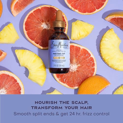 SheaMoisture Scalp & Hair Oil Anti-Hair Fall for Healthy Looking Hair and Moisturized Scalp, with Biotin & Multi-Peptide ScalpBoost Technology, 2 oz