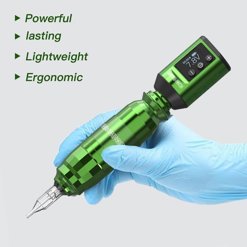 Wormhole Tattoo WTK258 Wireless Tattoo Gun Kit Professional Machine Kit Tattoo Pen Kit with 1500mAh Tattoo Battery Pack Tattoo Ink Tattoo Needles