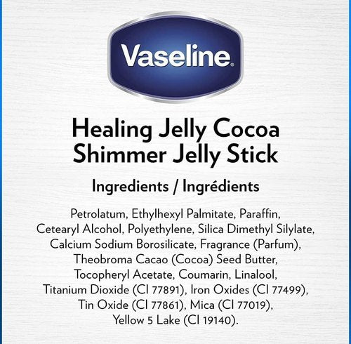 Vaseline Cocoa Shimmer Jelly Stick Highlighter & Luminizer Cocoa Butter Body Shimmer Stick, Lotion, Travel Size, for Glowing Skin, 1.4 Oz Ea (Pack of 6)
