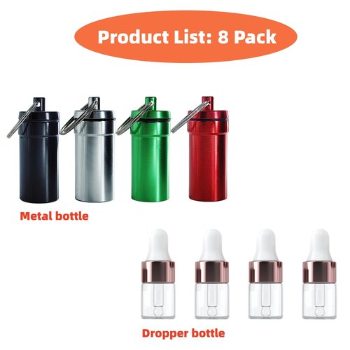 OiwMuOck 8 pcs Travel split bottle Eye dropper glass bottle Anointing oil for prayer Protective travel set for frankincense oil (2 ml)