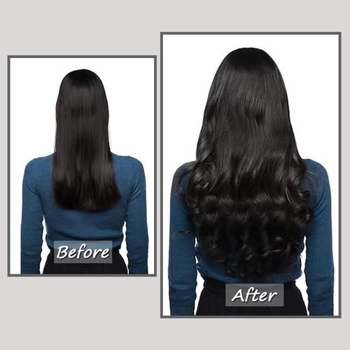 Savasana Clip in Hair Extensions Real Human Hair Straight 7 Pcs Long Black Hair Extensions Double Weft Thick Natural Black 14 Inch 80g