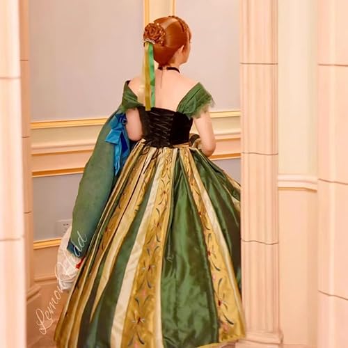 DDazzling Princess Rhinestone Gold Hair Comb with Satin Ribbons Halloween Birthday Accessories for Women Girls, 3 Colors (Green Gold)