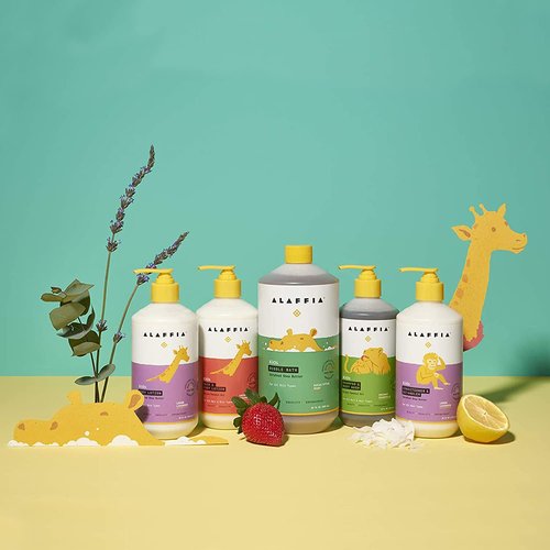 AAlaffia Babies and Kids Shampoo and Body Wash, Gentle and Calming Support for Soft Hair and Skin with Shea Butter, Neem, and Coconut Oil, Fair Trade, Lemon Lavender 2 Pack – 16 Fl Oz Ea