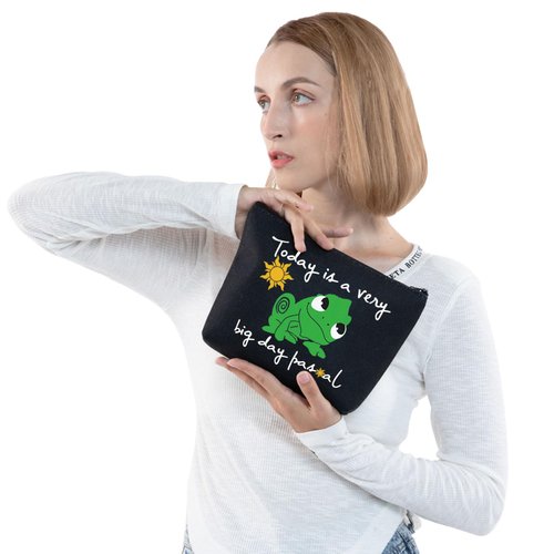 JNIAP Pascal Makeup Bag Lover Gifts Today Is a Very Big Day Zipper Pouch (Very Big Day black mb)